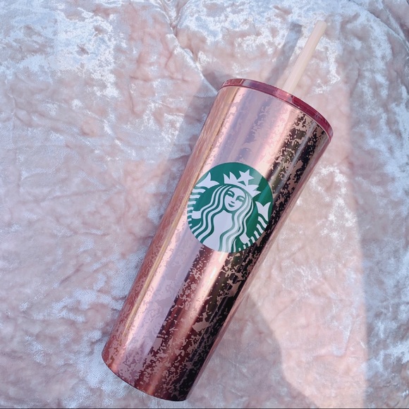Starbucks Accessories - Rose gold pink metallic Starbucks tumbler